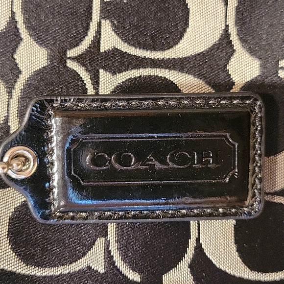 Coach Black and Tan Signature Logo Tote With Shoulder Strap - Picture 6 of 7